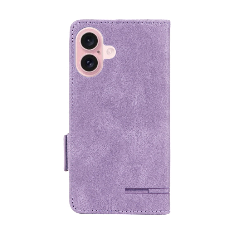 For iPhone 16 Magnetic Clasp Leather Phone Case(Purple) - iPhone 16 Cases by PMC TechLife | Online Shopping South Africa | PMC TechLife | Buy Now Pay Later Mobicred