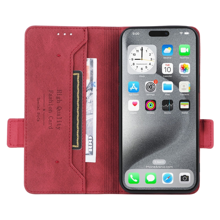 For iPhone 16 Pro Magnetic Clasp Leather Phone Case(Red) - iPhone 16 Pro Cases by PMC TechLife | Online Shopping South Africa | PMC TechLife | Buy Now Pay Later Mobicred