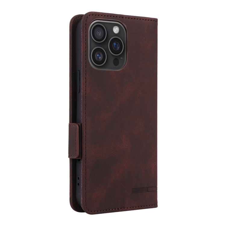 For iPhone 16 Pro Max Magnetic Clasp Leather Phone Case(Brown) - iPhone 16 Pro Max Cases by PMC TechLife | Online Shopping South Africa | PMC TechLife | Buy Now Pay Later Mobicred