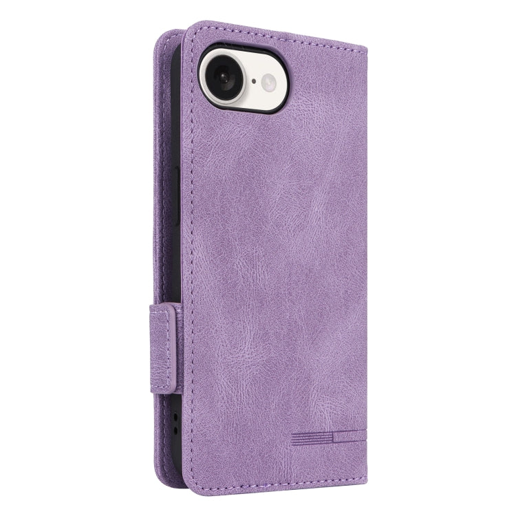For iPhone 16e Magnetic Clasp Leather Phone Case(Purple) - iPhone 16e Cases by PMC TechLife | Online Shopping South Africa | PMC TechLife | Buy Now Pay Later Mobicred