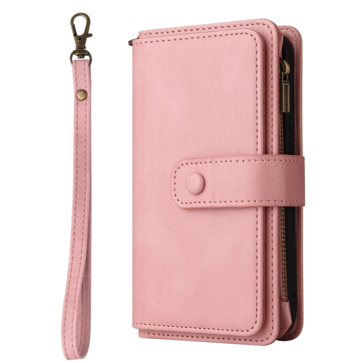 For Honor 200 Skin Feel Multi Card Slots Zipper Wallet Leather Phone Case(Pink) - Honor Cases by PMC TechLife | Online Shopping South Africa | PMC TechLife | Buy Now Pay Later Mobicred