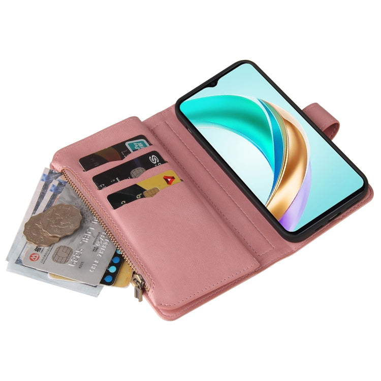 For Honor X6b Skin Feel Multi Card Slots Zipper Wallet Leather Phone Case(Pink) - Honor Cases by PMC TechLife | Online Shopping South Africa | PMC TechLife | Buy Now Pay Later Mobicred