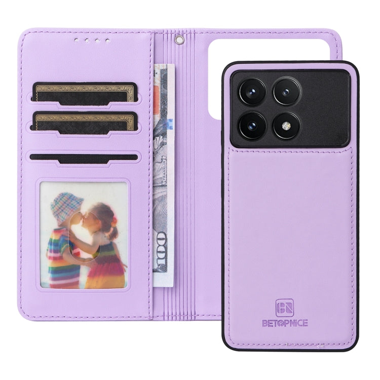 For Redmi K70 / K70 Pro BETOPNICE BN-005 2 in 1 Detachable Imitate Genuine Leather Phone Case(Light Purple) - Xiaomi Cases by BETOPNICE | Online Shopping South Africa | PMC Jewellery | Buy Now Pay Later Mobicred