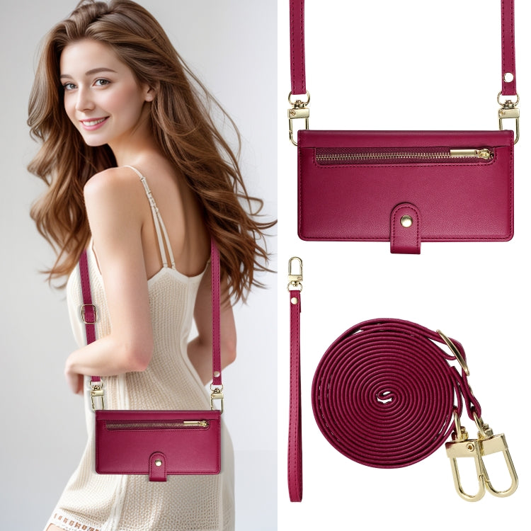 For Google Pixel 9 Pro XL Nine Card-slot Zipper Wallet Bag Leather Phone Case(Red) - Google Cases by PMC TechLife | Online Shopping South Africa | PMC TechLife | Buy Now Pay Later Mobicred