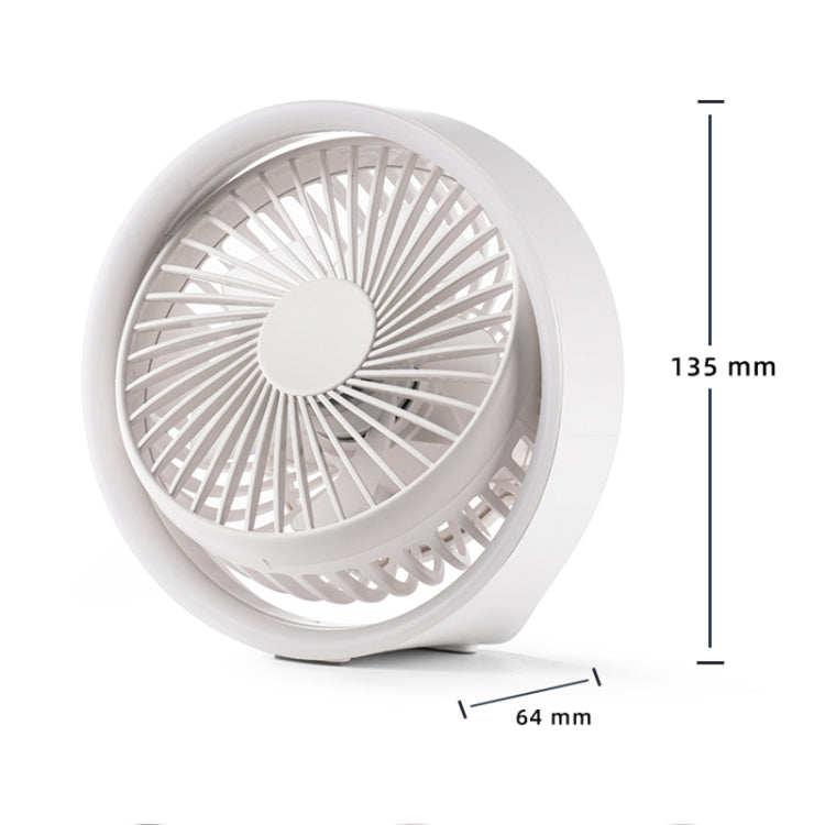 N601 180 Degree Rotating Type-C Desktop Fan with LED Ambience Light(White) - free shipping - PMC TechLife - Order now!