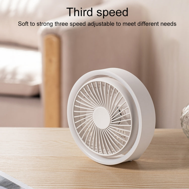 N601 180 Degree Rotating Type-C Desktop Fan with LED Ambience Light(White) - free shipping - PMC TechLife - Order now!
