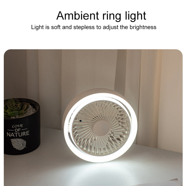 N601 180 Degree Rotating Type-C Desktop Fan with LED Ambience Light(Blue) - Electric Fans by PMC TechLife | Online Shopping South Africa | PMC TechLife | Buy Now Pay Later Mobicred