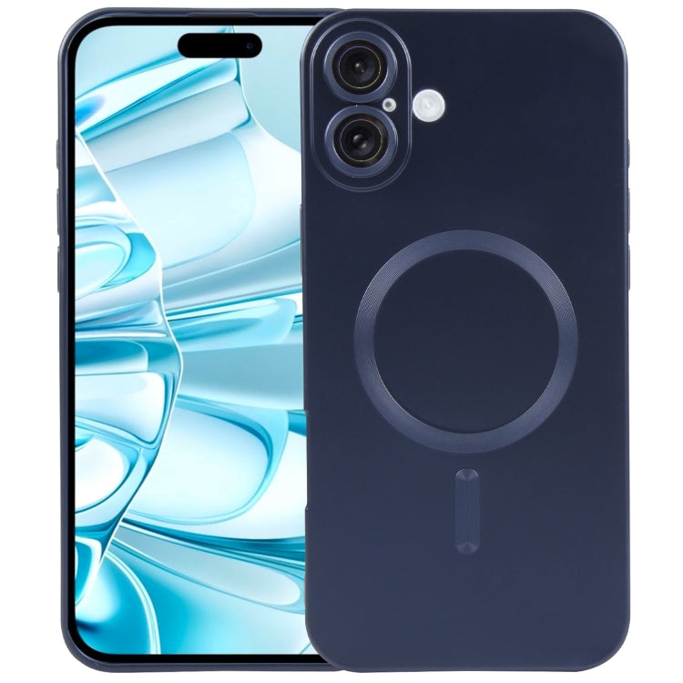 For iPhone 16 Plus Liquid TPU Silicone Solid Color MagSafe Phone Case(Dark Blue) - iPhone 16 Plus Cases by PMC TechLife | Online Shopping South Africa | PMC TechLife | Buy Now Pay Later Mobicred