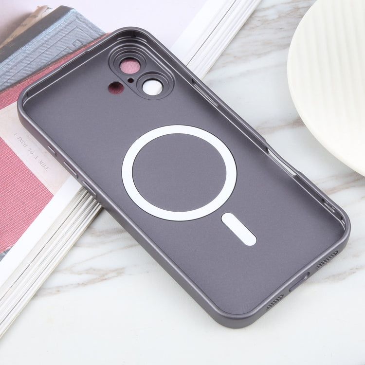 For iPhone 16 Liquid TPU Silicone Solid Color MagSafe Phone Case(Grey) - iPhone 16 Cases by PMC TechLife | Online Shopping South Africa | PMC TechLife | Buy Now Pay Later Mobicred