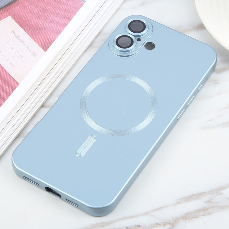 For iPhone 16 Liquid TPU Silicone Solid Color MagSafe Phone Case(Blue) - iPhone 16 Cases by PMC TechLife | Online Shopping South Africa | PMC TechLife | Buy Now Pay Later Mobicred