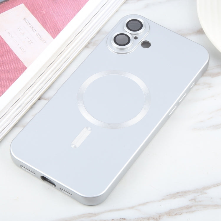 For iPhone 16 Liquid TPU Silicone Solid Color MagSafe Phone Case(Silver) - iPhone 16 Cases by PMC TechLife | Online Shopping South Africa | PMC TechLife | Buy Now Pay Later Mobicred