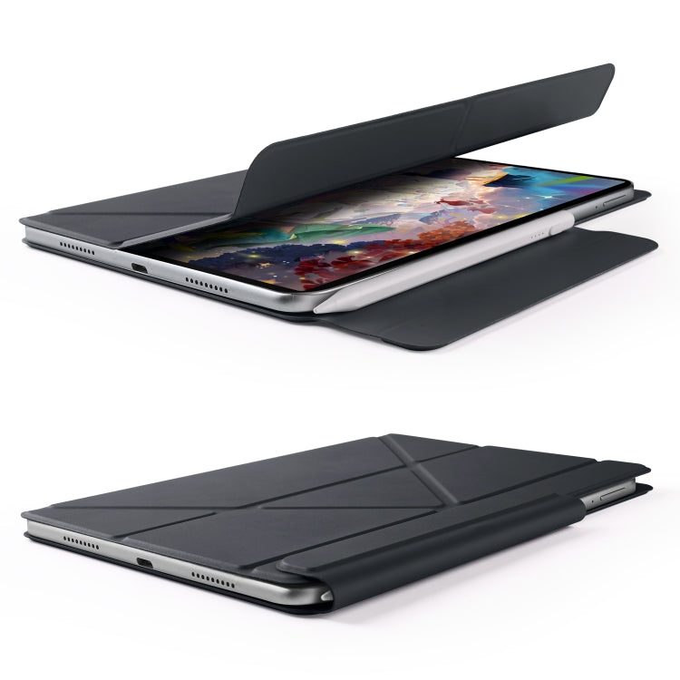 For Huawei MatePad Air 11.5 2023 Fixed Buckle Magnetic Deformation Leather Tablet Case(Black) - Huawei by PMC TechLife | Online Shopping South Africa | PMC TechLife | Buy Now Pay Later Mobicred