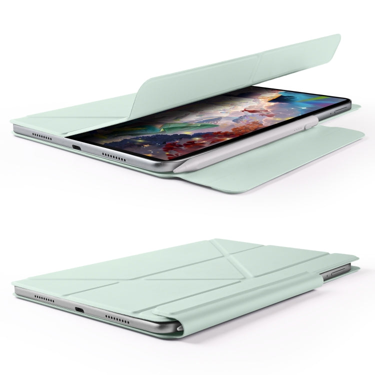 For Huawei MatePad Air 12 2024 Fixed Buckle Magnetic Deformation Leather Tablet Case(Baby Green) - Huawei by PMC TechLife | Online Shopping South Africa | PMC TechLife | Buy Now Pay Later Mobicred