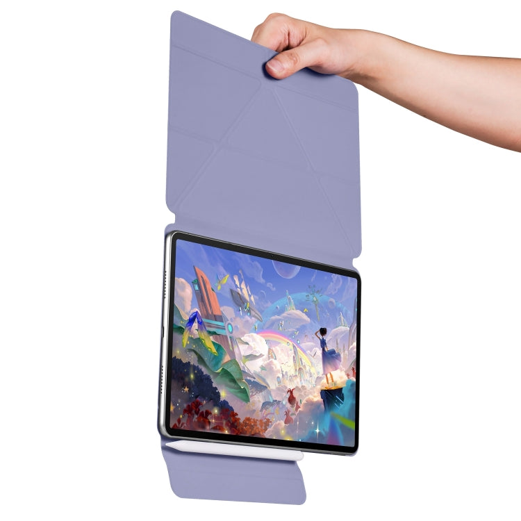 For Huawei MatePad Air 12 2024 Fixed Buckle Magnetic Deformation Leather Tablet Case(Lavender Purple) - Huawei by PMC TechLife | Online Shopping South Africa | PMC TechLife | Buy Now Pay Later Mobicred