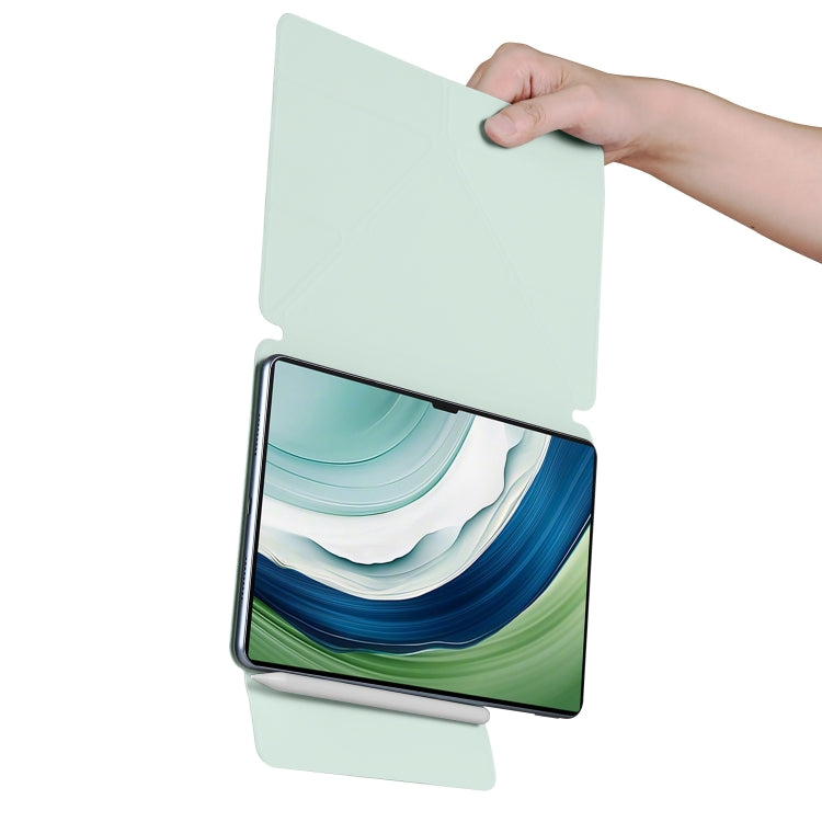 For Huawei MatePad Pro 12.2 2024 Fixed Buckle Magnetic Deformation Leather Tablet Case(Baby Green) - Huawei by PMC TechLife | Online Shopping South Africa | PMC TechLife | Buy Now Pay Later Mobicred