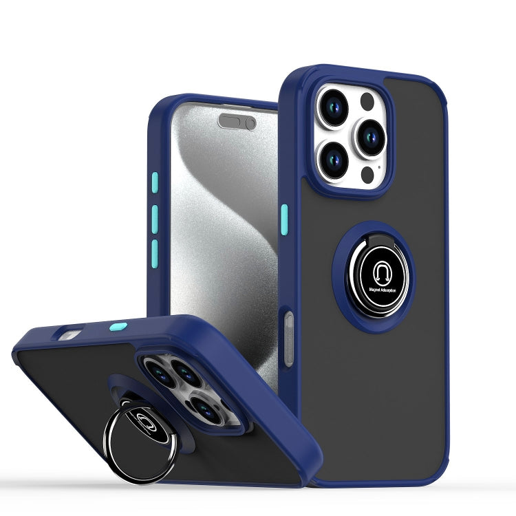 For iPhone 16 Pro Q Shadow 1 Series TPU + PC Phone Case with Ring(Royal Blue) - iPhone 16 Pro Cases by PMC TechLife | Online Shopping South Africa | PMC TechLife | Buy Now Pay Later Mobicred