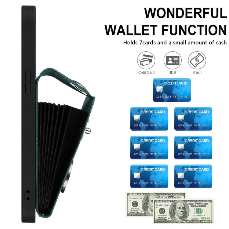 For Google Pixel 9 / 9 Pro Organ Card Bag Ring Holder Phone Case with Long Lanyard(Green) - Google Cases by PMC TechLife | Online Shopping South Africa | PMC TechLife | Buy Now Pay Later Mobicred