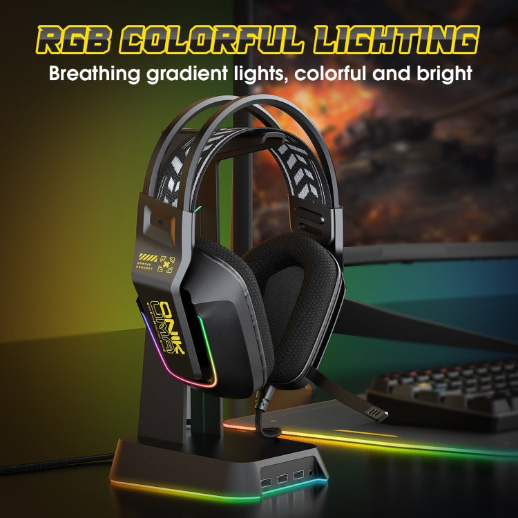 ONIKUMA X13 RGB Colorful Lighting Wired Gaming Headset with Microphone, Length:2.2m(Black) - free shipping - PMC Jewellery - Order now!