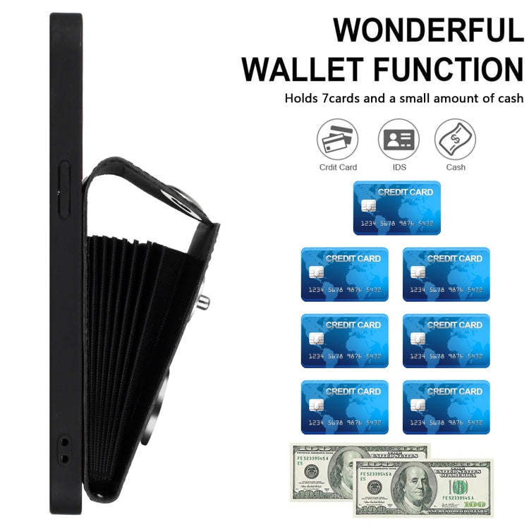 For Motorola Moto G 5G 2024 Organ Card Bag Ring Holder Phone Case with Long Lanyard(Black) - free shipping - PMC Jewellery - Order now!