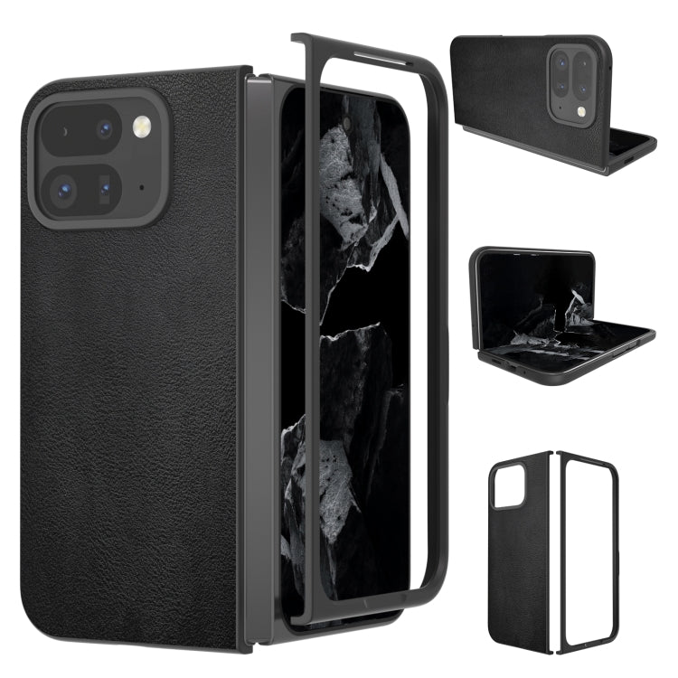 For Google Pixel 9 Pro Fold PU Leather Black Frame Full Coverage Phone Case(Black) - Google Cases by PMC TechLife | Online Shopping South Africa | PMC TechLife | Buy Now Pay Later Mobicred