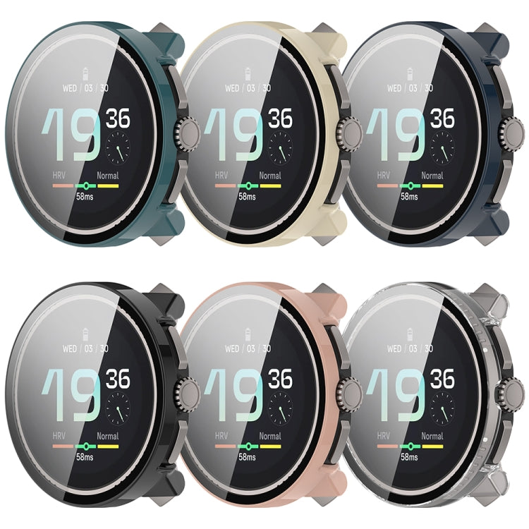 For Suunto Race S PC + Tempered Glass Film Integrated Watch Protective Case(Black) - Watch Case by PMC TechLife | Online Shopping South Africa | PMC TechLife | Buy Now Pay Later Mobicred