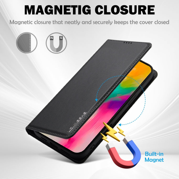 For iPhone 16 Pro LC.IMEEKE L1 Series Frosted Fine Texture PU Phone Case(Black) - iPhone 16 Pro Cases by LC.IMEEKE | Online Shopping South Africa | PMC TechLife | Buy Now Pay Later Mobicred