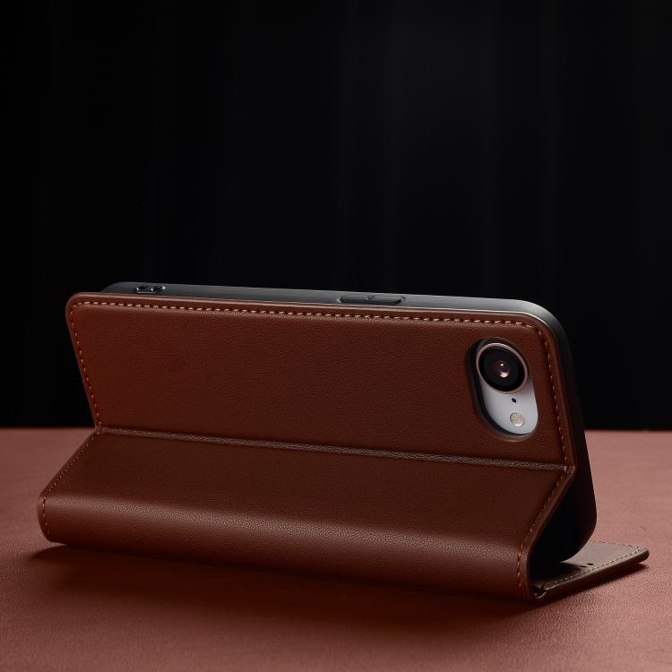 For iPhone 16e LC.IMEEKE L1 Series Frosted Fine Texture PU Phone Case(Brown) - iPhone 16e Cases by LC.IMEEKE | Online Shopping South Africa | PMC TechLife | Buy Now Pay Later Mobicred