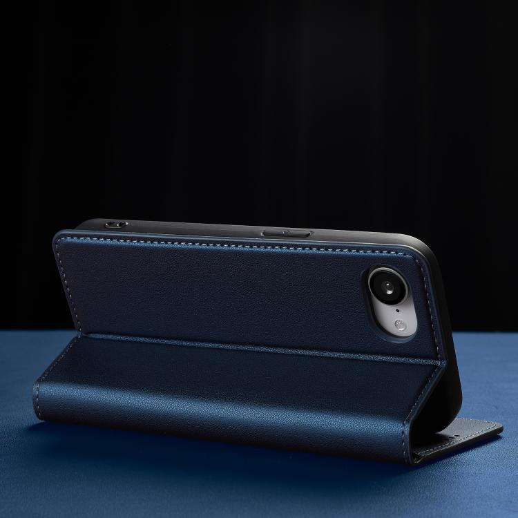 For iPhone 16e LC.IMEEKE L1 Series Frosted Fine Texture PU Phone Case(Blue) - iPhone 16e Cases by LC.IMEEKE | Online Shopping South Africa | PMC TechLife | Buy Now Pay Later Mobicred