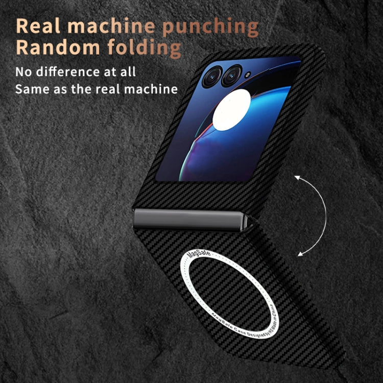 For Motorola Razr 50 Carbon Fiber Texture MagSafe Magnetic Phone Case(Black) - Motorola Cases by PMC TechLife | Online Shopping South Africa | PMC TechLife | Buy Now Pay Later Mobicred