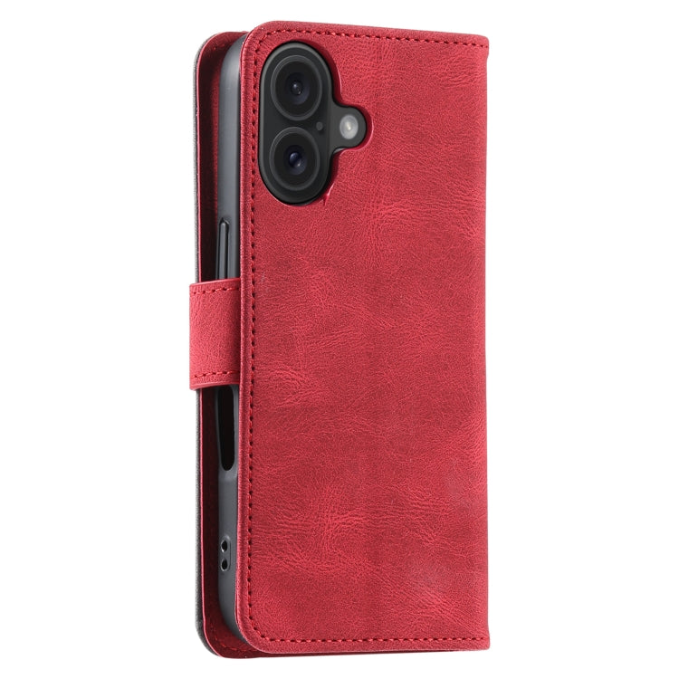 For iPhone 16 Nail Skin Feel Stitching Calf Texture Leather Phone Case(Red) - iPhone 16 Cases by PMC TechLife | Online Shopping South Africa | PMC TechLife | Buy Now Pay Later Mobicred