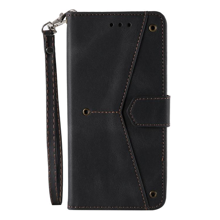 For iPhone 16e Nail Skin Feel Stitching Calf Texture Leather Phone Case(Black) - iPhone 16e Cases by PMC TechLife | Online Shopping South Africa | PMC TechLife | Buy Now Pay Later Mobicred