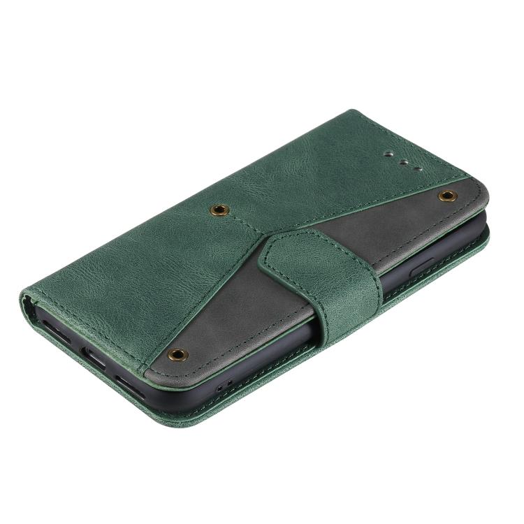 For iPhone 16e Nail Skin Feel Stitching Calf Texture Leather Phone Case(Green) - iPhone 16e Cases by PMC TechLife | Online Shopping South Africa | PMC TechLife | Buy Now Pay Later Mobicred