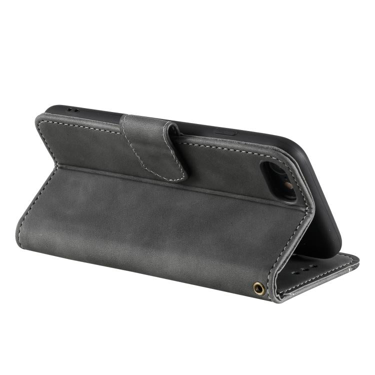 For iPhone 16e Nail Skin Feel Stitching Calf Texture Leather Phone Case(Grey) - iPhone 16e Cases by PMC TechLife | Online Shopping South Africa | PMC TechLife | Buy Now Pay Later Mobicred