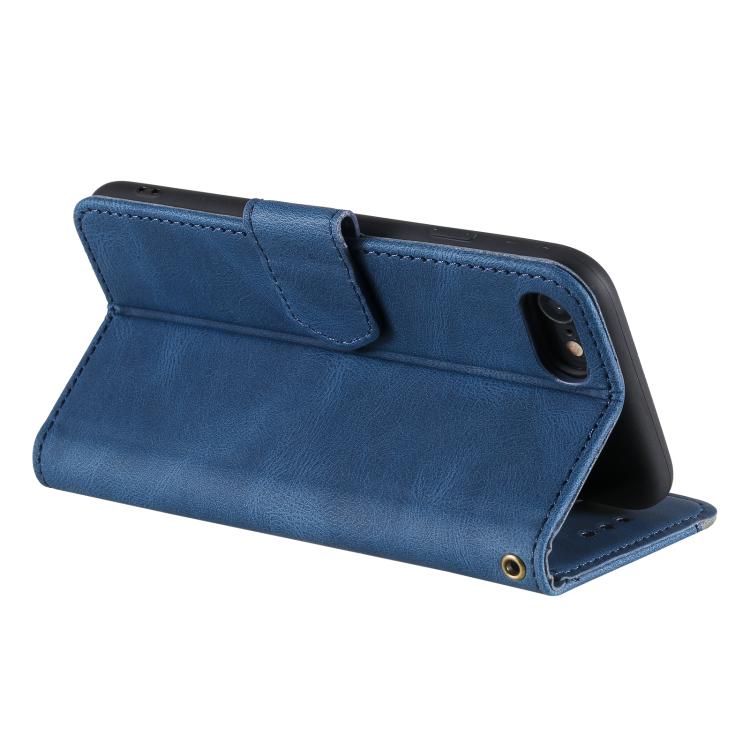 For iPhone 16e Nail Skin Feel Stitching Calf Texture Leather Phone Case(Blue) - iPhone 16e Cases by PMC TechLife | Online Shopping South Africa | PMC TechLife | Buy Now Pay Later Mobicred
