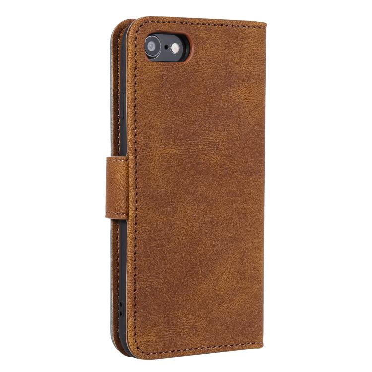 For iPhone 16e Nail Skin Feel Stitching Calf Texture Leather Phone Case(Brown) - iPhone 16e Cases by PMC TechLife | Online Shopping South Africa | PMC TechLife | Buy Now Pay Later Mobicred