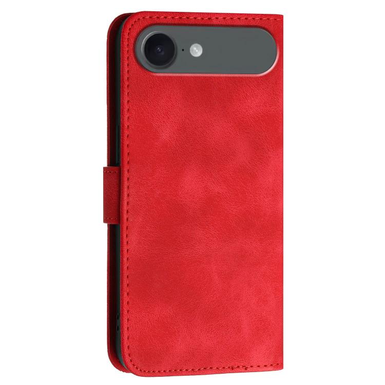 For iPhone 17 Air YX0080 Grid Butterfly Embossed Pattern Flip Leather Phone Case with Lanyard(Red) - free shipping - PMc TechLife - Order now!