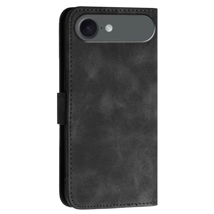 For iPhone 17 Air YX0080 Grid Butterfly Embossed Pattern Flip Leather Phone Case with Lanyard(Black) - free shipping - PMc TechLife - Order now!