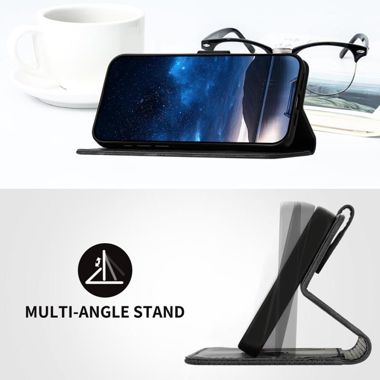 For iPhone 17 Air YX0080 Grid Butterfly Embossed Pattern Flip Leather Phone Case with Lanyard(Black) - free shipping - PMc TechLife - Order now!