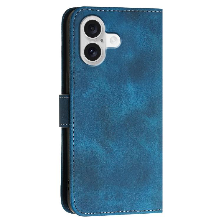 For iPhone 17 YX0080 Grid Butterfly Embossed Pattern Flip Leather Phone Case with Lanyard(Dark Blue) - free shipping - PMc TechLife - Order now!