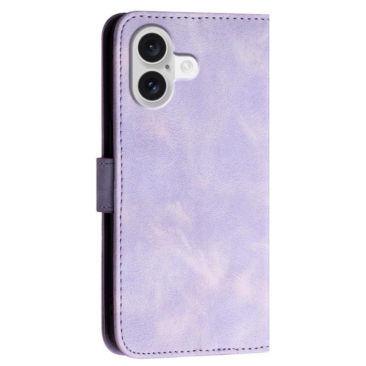 For iPhone 17 YX0080 Grid Butterfly Embossed Pattern Flip Leather Phone Case with Lanyard(Light Purple) - free shipping - PMc TechLife - Order now!