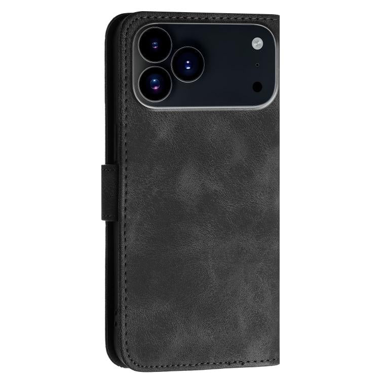 For iPhone 17 Pro Max YX0080 Grid Butterfly Embossed Pattern Flip Leather Phone Case with Lanyard(Black) - free shipping - PMc TechLife - Order now!