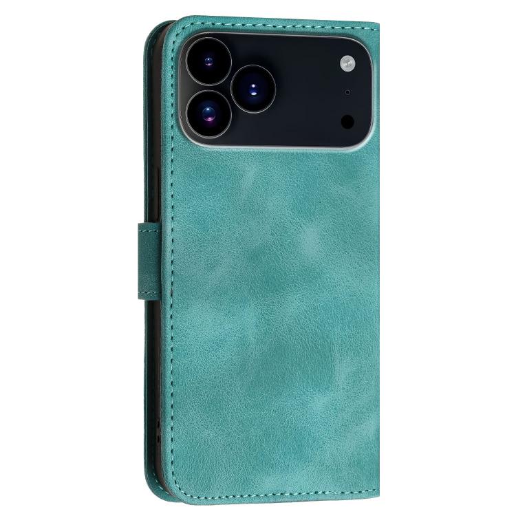 For iPhone 17 Pro Max YX0080 Grid Butterfly Embossed Pattern Flip Leather Phone Case with Lanyard(Light Blue) - free shipping - PMc TechLife - Order now!