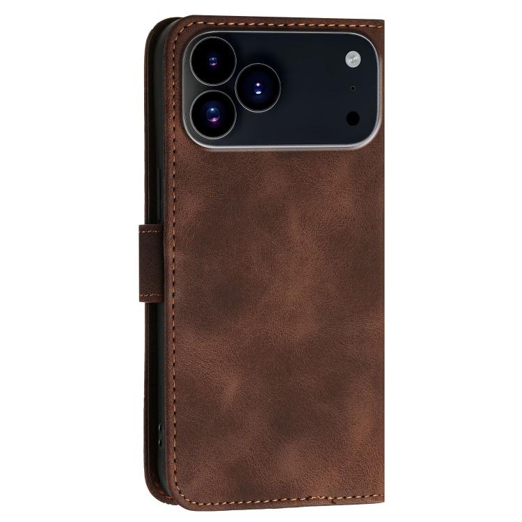 For iPhone 17 Pro YX0080 Grid Butterfly Embossed Pattern Flip Leather Phone Case with Lanyard(Coffee) - free shipping - PMc TechLife - Order now!