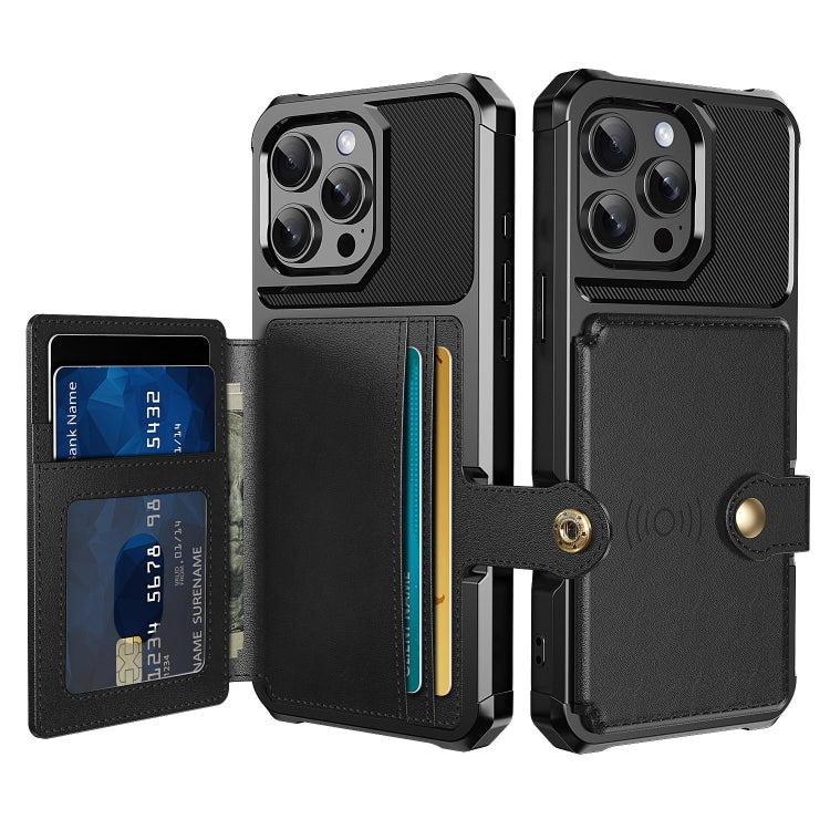 For iPhone 16 Pro Max Magnetic Wallet Card Bag Leather Phone Case(Black) - iPhone 16 Pro Max Cases by PMC TechLife | Online Shopping South Africa | PMC TechLife | Buy Now Pay Later Mobicred