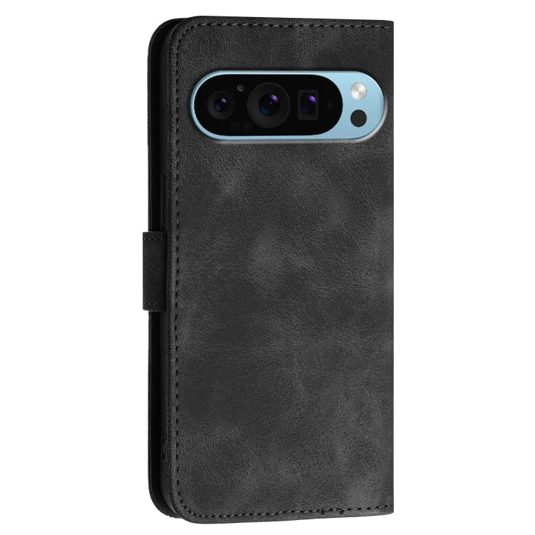 For Google Pixel 9 Pro XL YX0080 Grid Butterfly Embossed Pattern Flip Leather Phone Case with Lanyard(Black) - Google Cases by PMC TechLife | Online Shopping South Africa | PMC TechLife | Buy Now Pay Later Mobicred