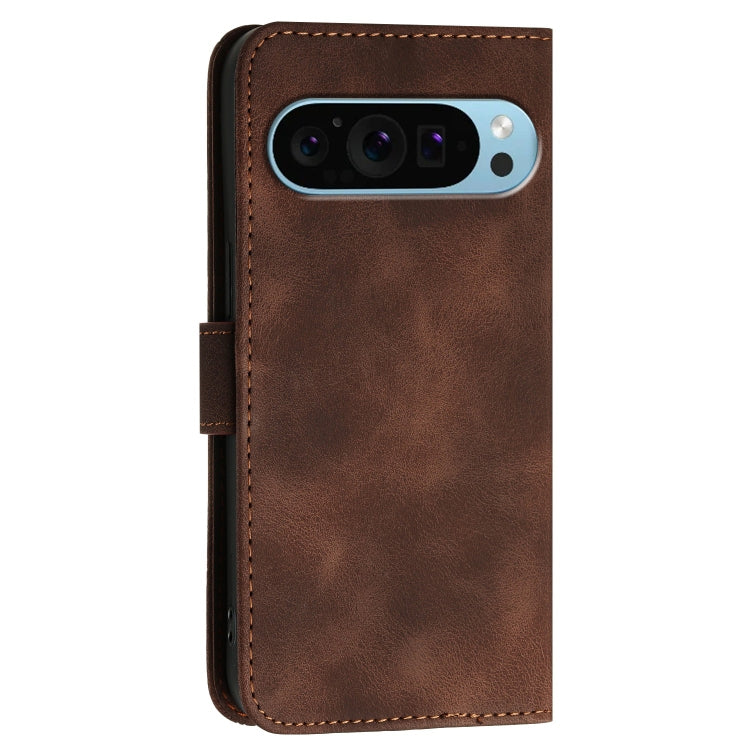 For Google Pixel 9 Pro XL YX0080 Grid Butterfly Embossed Pattern Flip Leather Phone Case with Lanyard(Coffee) - Google Cases by PMC TechLife | Online Shopping South Africa | PMC TechLife | Buy Now Pay Later Mobicred