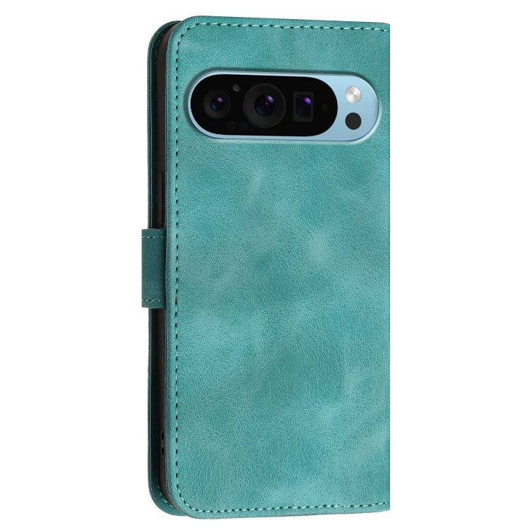For Google Pixel 9 / 9 Pro YX0080 Grid Butterfly Embossed Pattern Flip Leather Phone Case with Lanyard(Light Blue) - Google Cases by PMC TechLife | Online Shopping South Africa | PMC TechLife | Buy Now Pay Later Mobicred