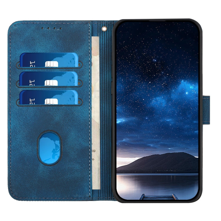For Motorola Edge 2024 5G Global YX0080 Grid Butterfly Embossed Pattern Flip Leather Phone Case with Lanyard(Dark Blue) - Motorola Cases by PMC Jewellery | Online Shopping South Africa | PMC Jewellery | Buy Now Pay Later Mobicred