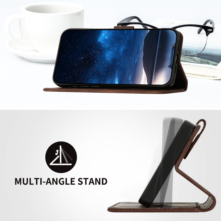 For Motorola Edge 2024 5G Global YX0080 Grid Butterfly Embossed Pattern Flip Leather Phone Case with Lanyard(Coffee) - Motorola Cases by PMC Jewellery | Online Shopping South Africa | PMC Jewellery | Buy Now Pay Later Mobicred