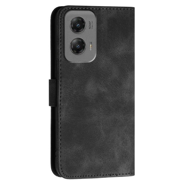 For Motorola Moto G Stylus 5G 2024 YX0080 Grid Butterfly Embossed Pattern Flip Leather Phone Case with Lanyard(Black) - Motorola Cases by PMC Jewellery | Online Shopping South Africa | PMC Jewellery | Buy Now Pay Later Mobicred